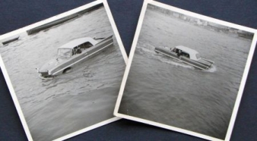 Amphicar Convertible at water 1964 two original photos (2667)
